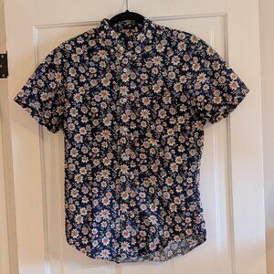 J Crew Short-sleeve stretch Secret Wash organic cotton poplin shirt Size Medium